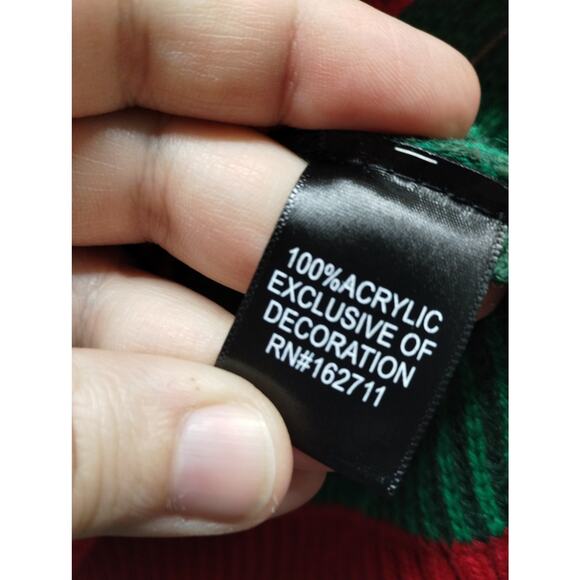 Blizzard Bay Men's Large Green Camo Brewdolph Beer Holder Ugly Christmas Sweater - Picture 7 of 7